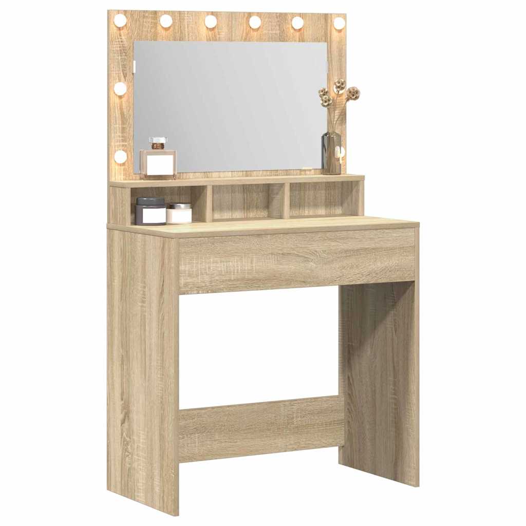 vidaXL Mesa Tocador con estante Roble Sonoma 75,5 x 41 x 135 cm