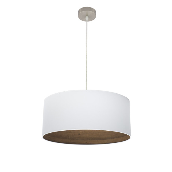 FABRILAMP Colgante Tatiana 1xe27 Niquel/blanco-mad.Oscura Regx50x50 Cm