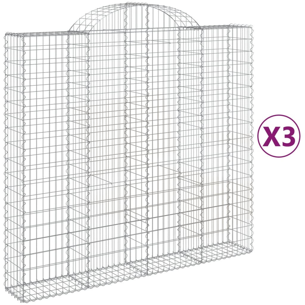 Cestas de Gaviones Vidaxl Forma de Arco Hierro 200 X 30 X 40/60 Cm