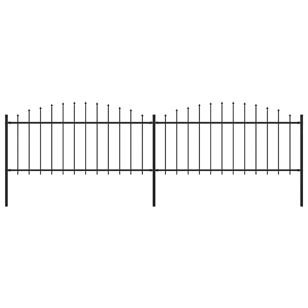 vidaXL Valla de jardín con puntas de lanza acero negro en altura 100-125 cm/125-150 cm/50-75 cm y más