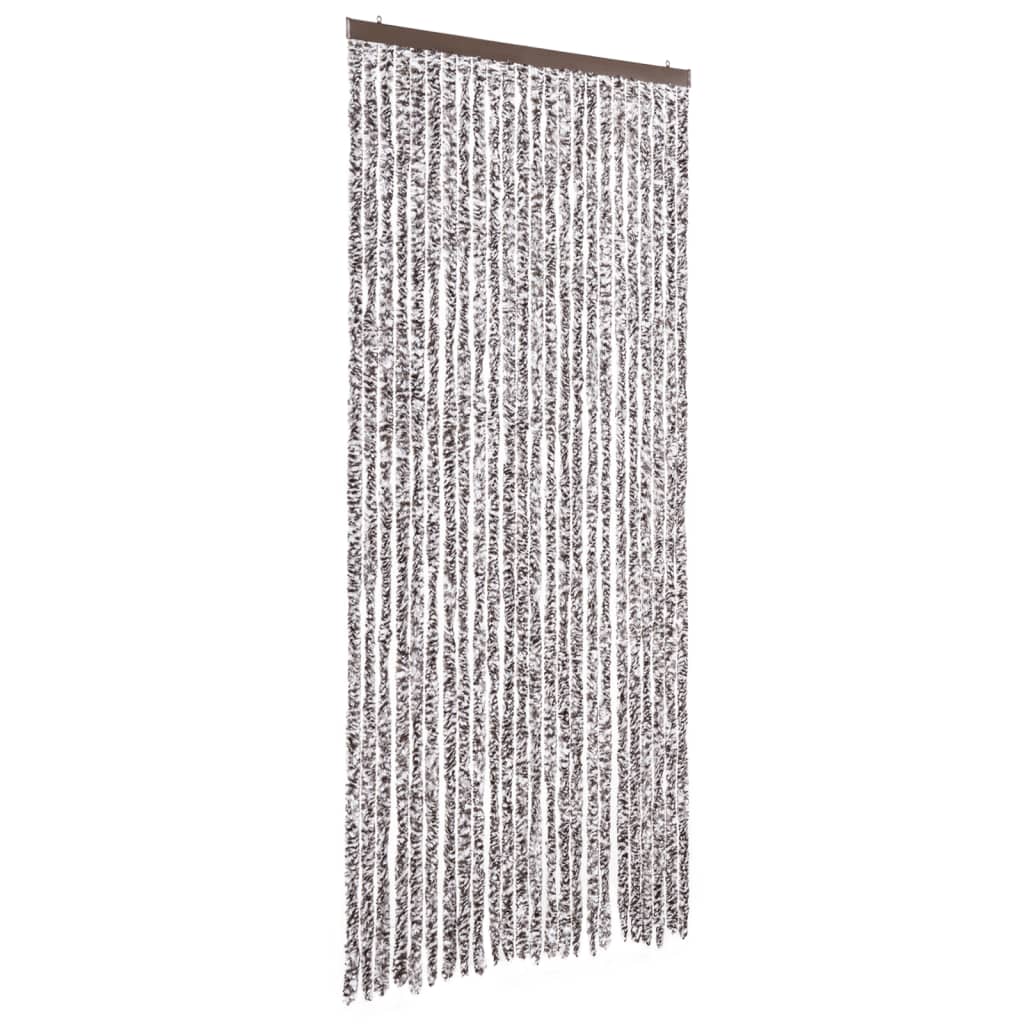 vidaXL Cortina Antimoscas Persiana Chenilla 100x200 cm Color dark brown and beige,  Marrón y beige,  Marrón y mas