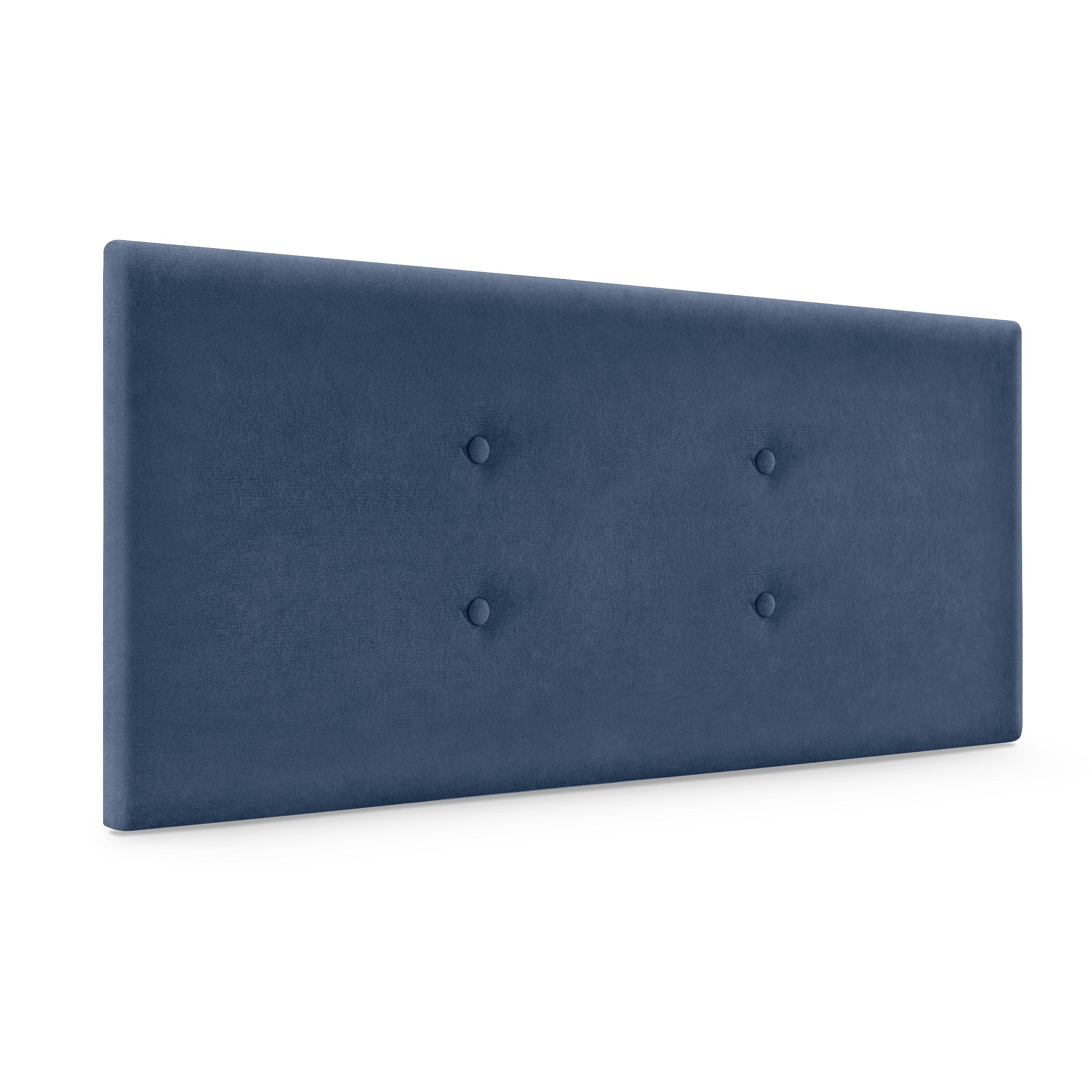 DHOME Cabecero de Polipiel o Tela Acualine con 2 Hileras de Botones Colores Cabezal Tapizado Cama Lujo (Azul Tela)