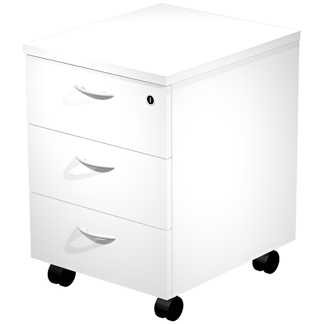 Artexport cajonera presto 3 cajones c/ruedas guías metálicas cerradura blanco -desmontado-