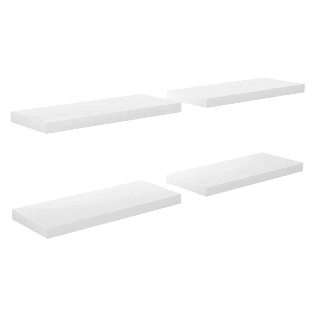 vidaXL Estante flotante de pared 4 uds MDF 60x23,5x3,8 cm Blanco brillante, negro brillante, gris brillante Mueble Almacenaje Estantería para Oficina, Estudio, Dormitorio Estantería/Librería/ mueble de Almacenamiento