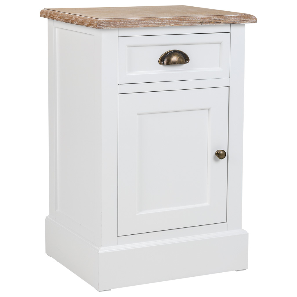 WANDERLUST DECO Mesita de madera blanca 41.5x35x63h cm de estilo Romántico