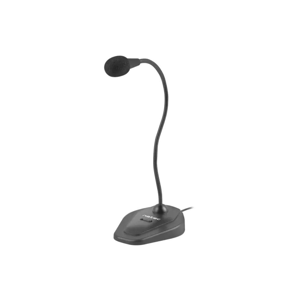 Micrófono Natec Giraffe 2 jack 3.5 mm omnidireccional negro con base estable