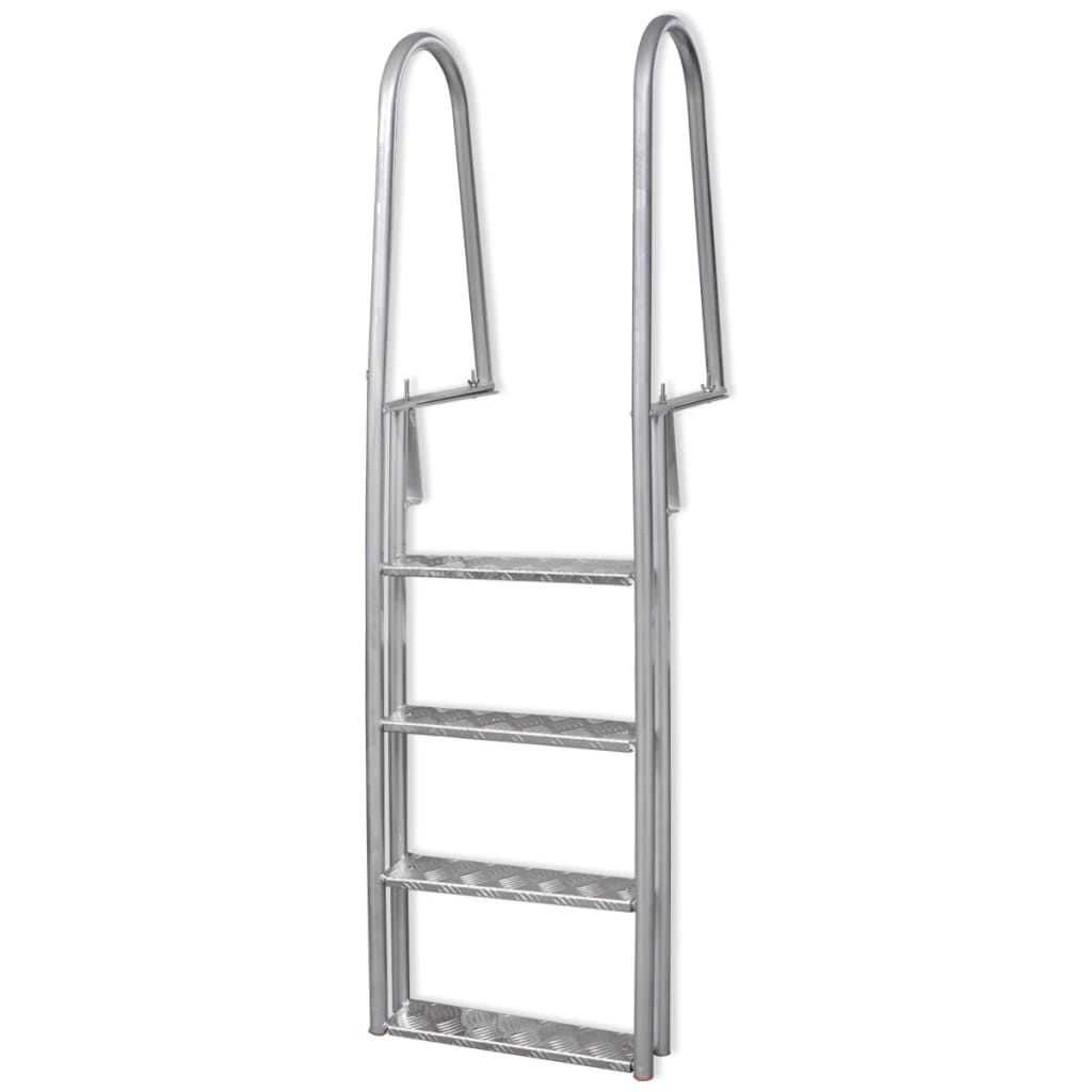 vidaXL Escalera para piscina/muelle con 4 peldaños aluminio 167 cm