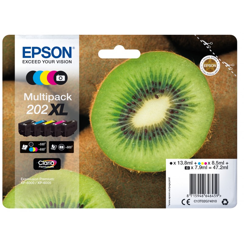 Epson - Kiwi Multipack 5-colours 202XL Claria Premium Ink C13T02G74010