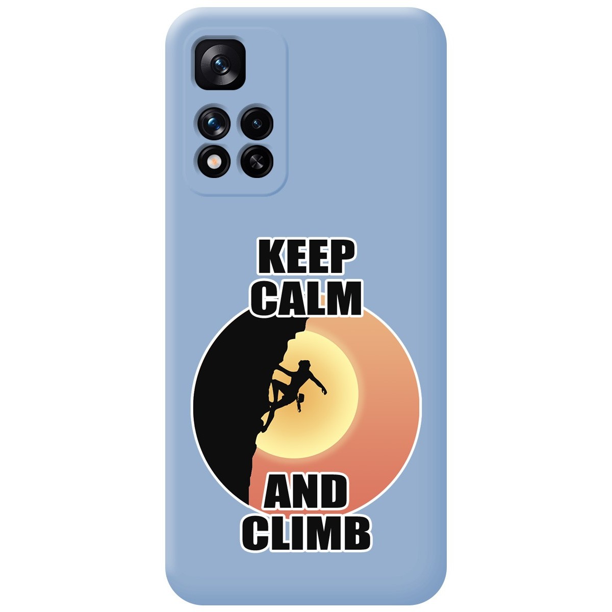 Funda Silicona Líquida Azul para Xiaomi Redmi Note 11 Pro+ Plus 5G diseño Mujer Escalada Dibujos