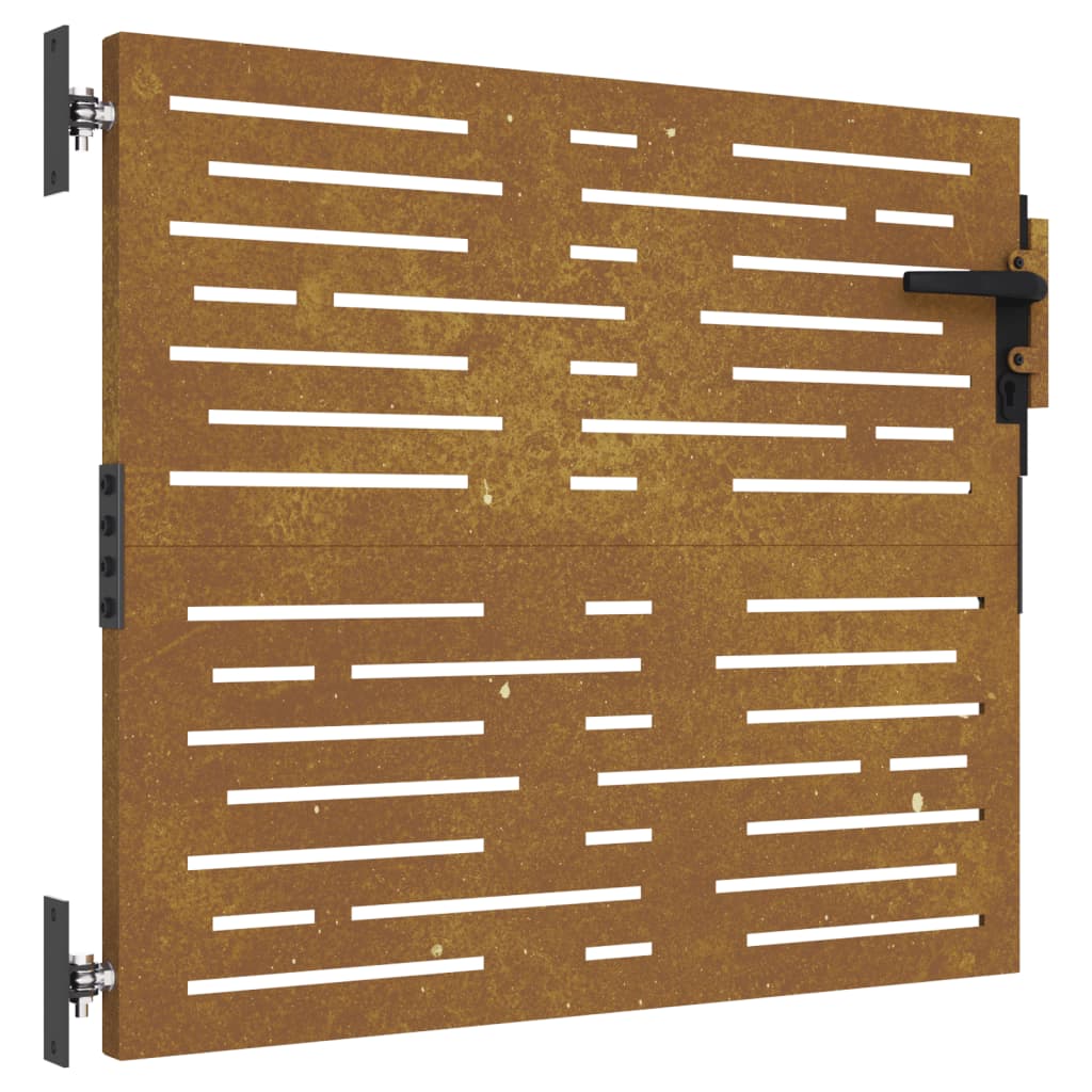 vidaXL Puerta de jardín acero corten diseño cuadrado Dimensiones 85 x 75 cm, 85 x 100 cm, 85 x 125 cm