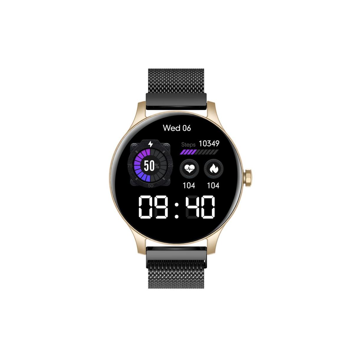Smarts By Radiant Reloj Inteligente San Diego 44,6mm Ipg Black Mesh 44,60 Mm Pulsera De Acero Negro Con Cierre De Hebilla Normal Control De Ritmo Cardiaco, Sueño Y Modos Deportivos Compatible Con Android, Ios