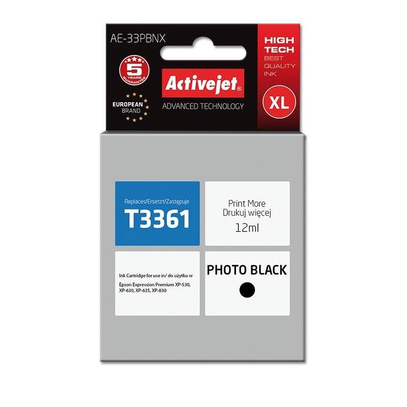 Activejet AE 33pbnx Cartucho de Tinta Compatible con Epson T3361 de Alto Rendimiento XL