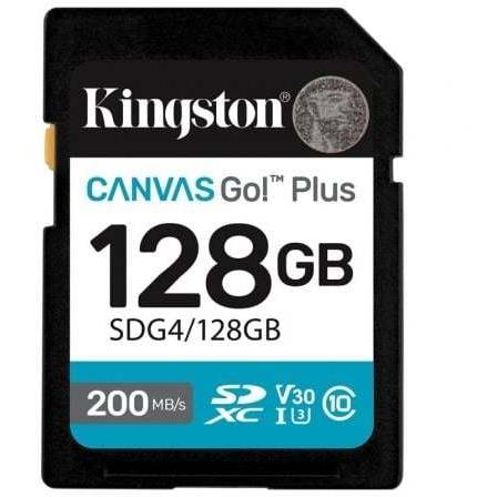Tarjeta de Memoria Kingston CANVAS Go! Plus 128GB SD XC/ Clase 10/ 200MBs