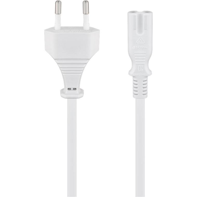 Goobay 96035 cable de transmisión Blanco 1,8 m CEE7/16 C7 acoplador