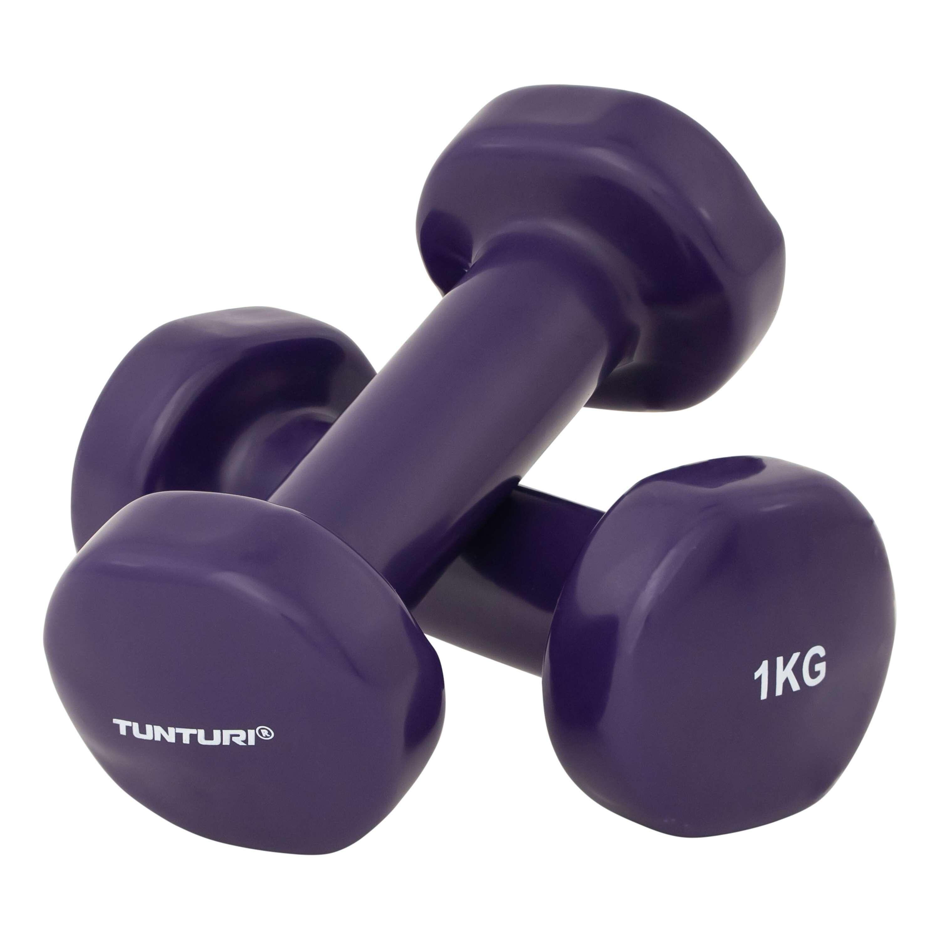 tunturi Mancuernas - 2 x 1 kg - Vinilo Color púrpura azulado