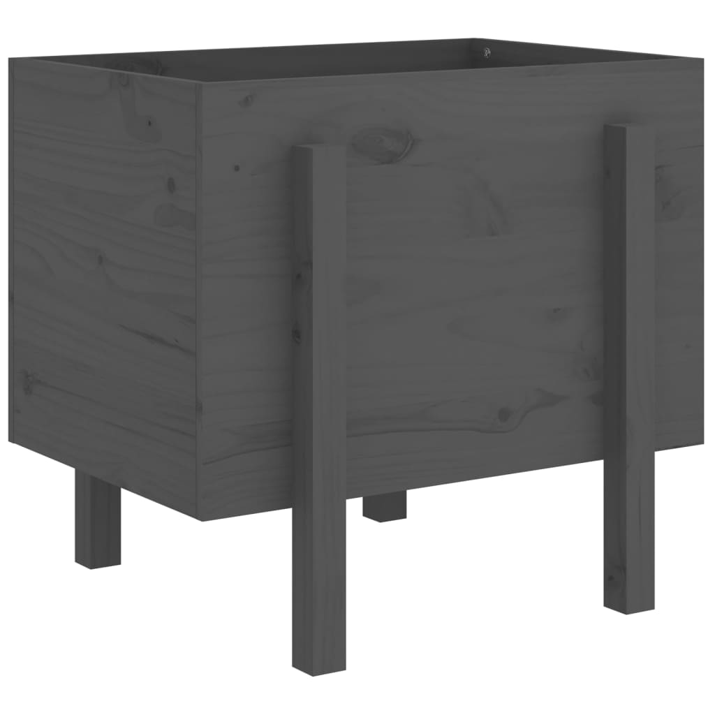 vidaXL Jardinera de madera maciza de pino 62x50x57 cm Color Pino natural,  Pino blanco,  Pino gris y mas