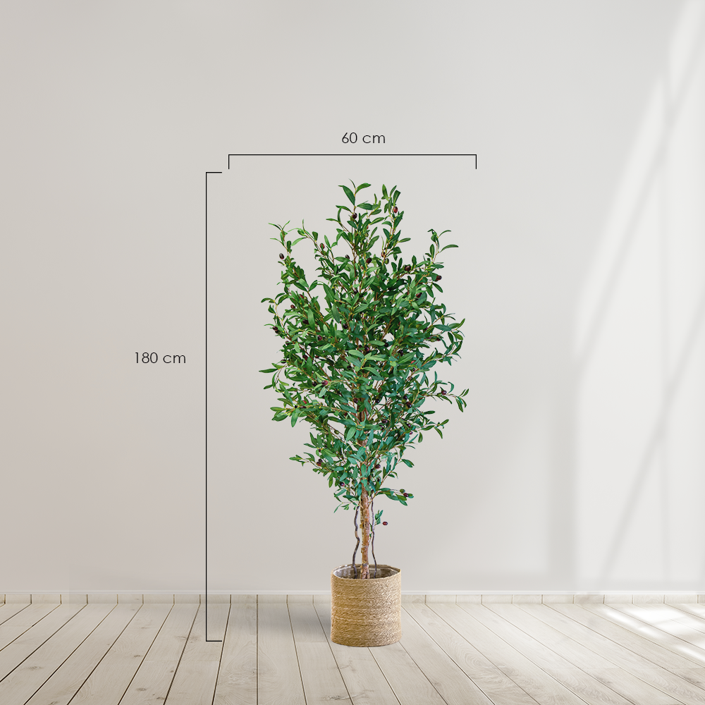 Planta artificial MAIA SHOP árbol Olivo minimal Artificial. Decoración hogar. Decoración oficina, hoteles, eventos, bodas. Disponible en varios tamaños: Altura de 105 cm, 150 cm, 180 cm y 210 cm