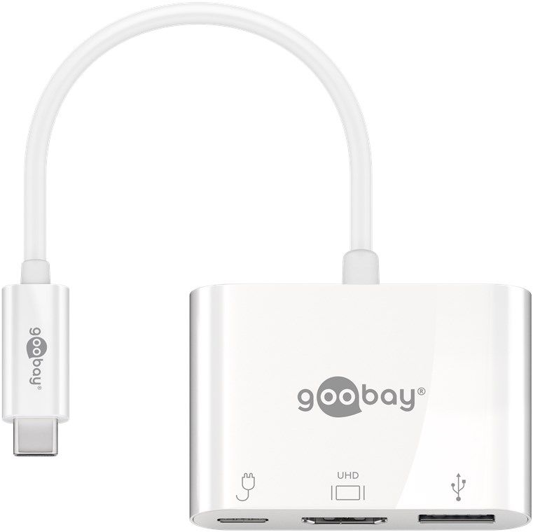 Goobay 62104 base para portátil y replicador de puertos USB Tipo C Blanco