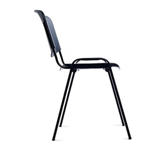 Silla rocada confidente estructura metalica respaldo y asiento en polimero color negro