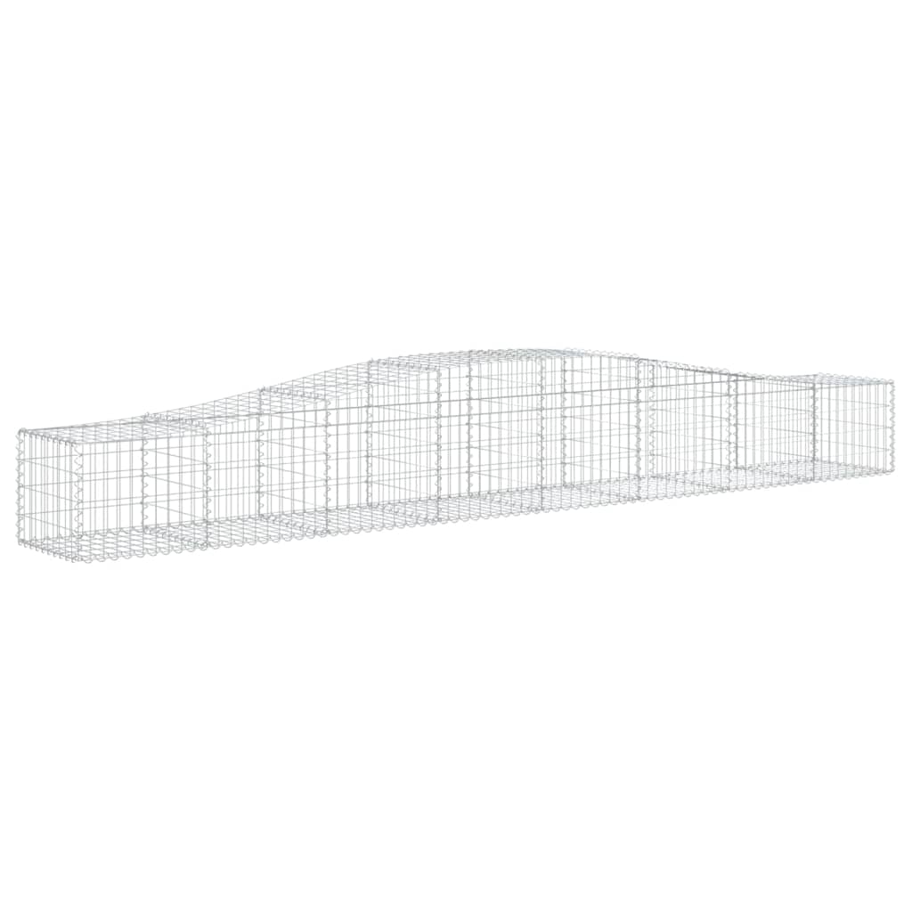 vidaXL Cestas de gaviones 4 uds forma de arco hierro 400x50x40/60 cm