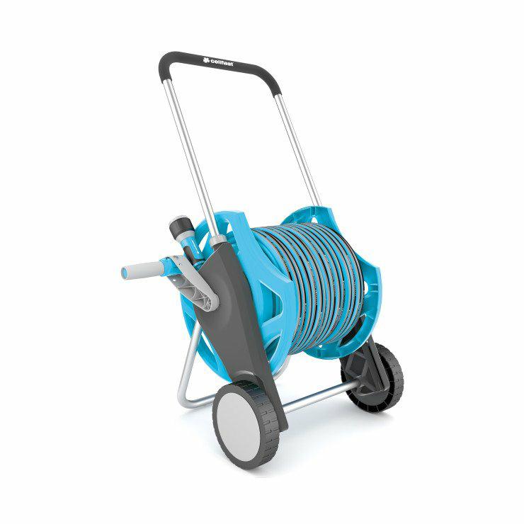 Cellfast Discover Delux Set: Garden Cart with 20m Hose, Kink Resistant Sprinkler and UV Resistant Connector for Efficient Drip Irrigation. Ideal for automatic watering and enhancing your garden irrigation system.