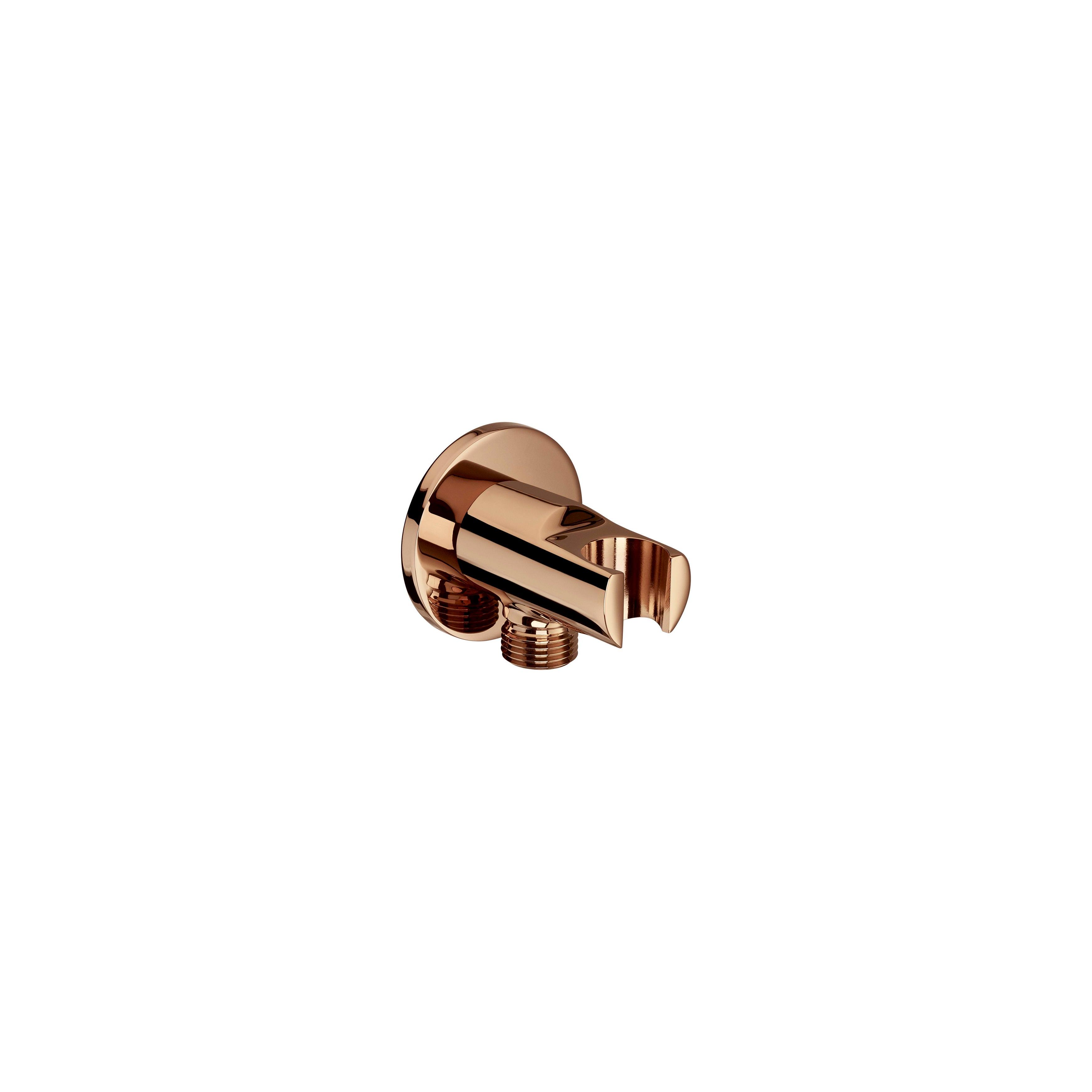 ROCA A5B5250RG0 AQUA Toma de Agua 1/2" para Flexible de Ducha Con Soporte Integrado Oro Rosa - ref: A5B5250RG0