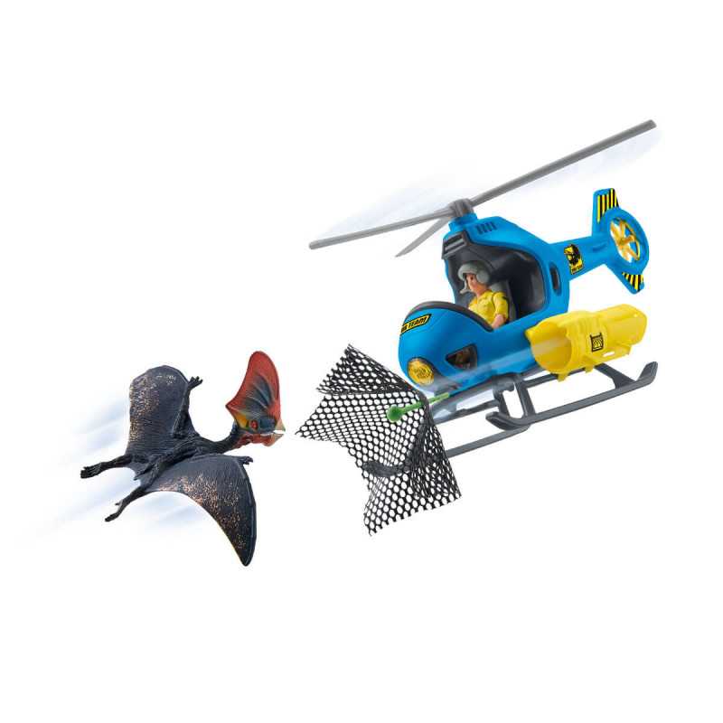 Schleich - Helicóptero de Ataque Desde el Aire DINOSAURS - Cañón de Aturdimiento - Educativo