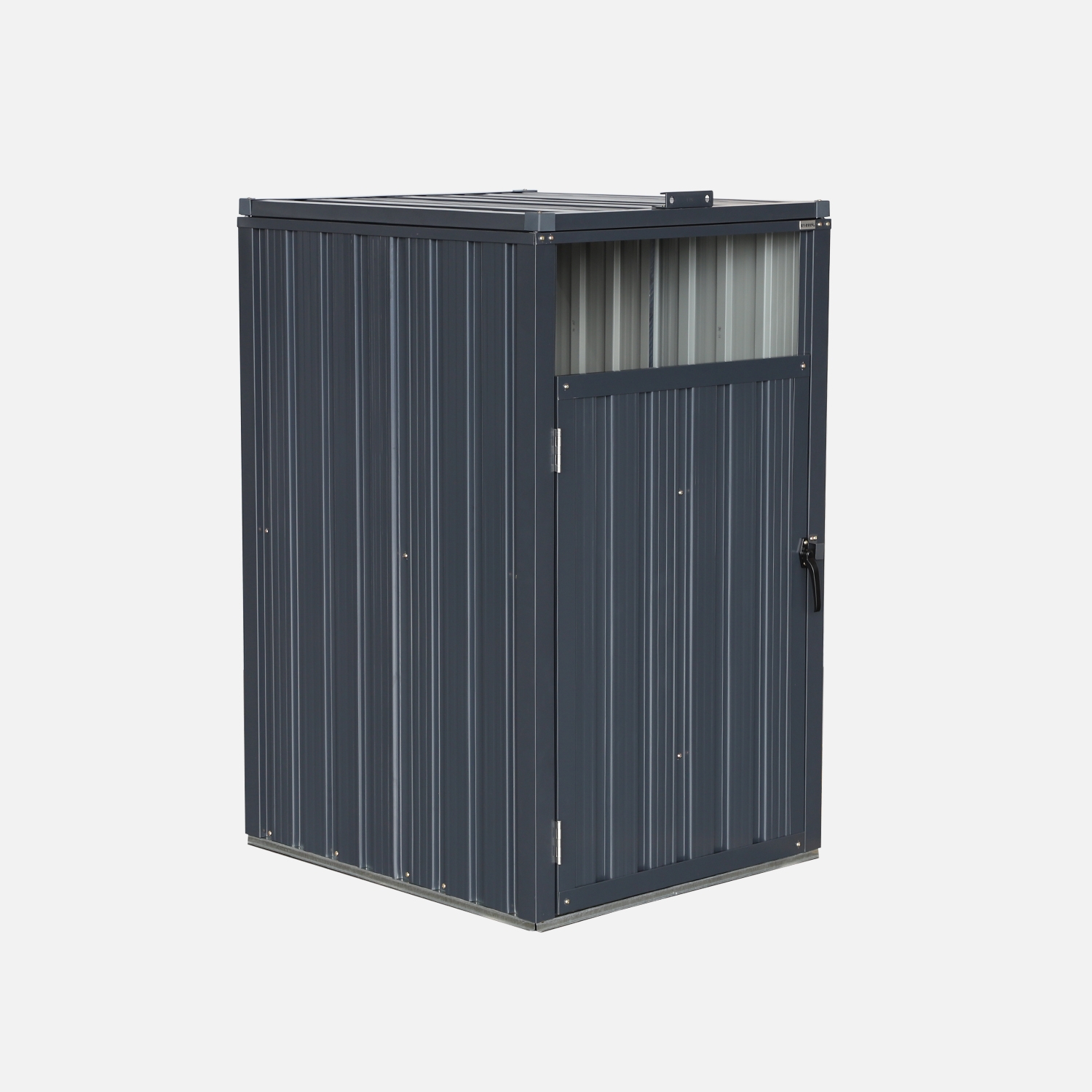 sweeek - Cobertizo para cubo de basura de acero galvanizado gris , Escaut , 73x82x124