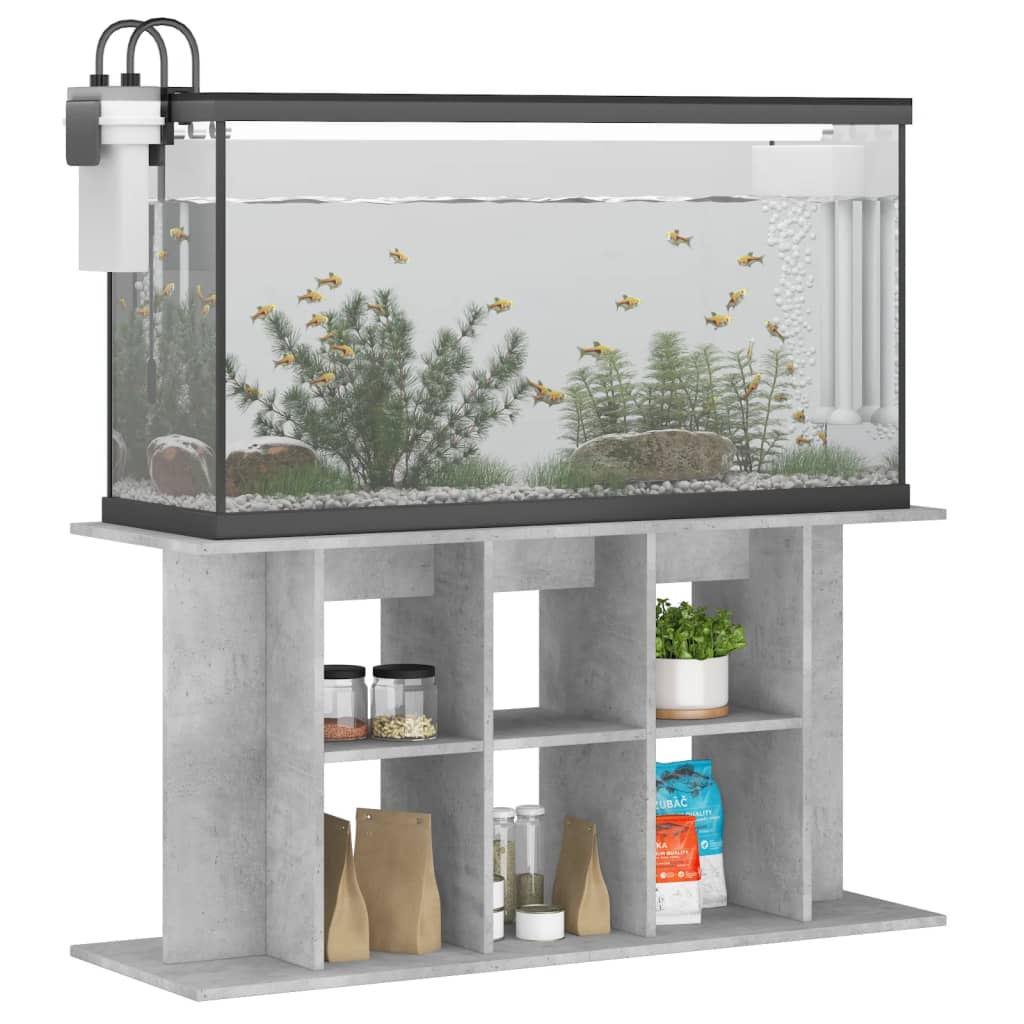 vidaXL Soporte de acuario madera ingeniería 120x40x60 cm Color Blanco brillante,  Gris hormigón,  Roble ahumado y mas