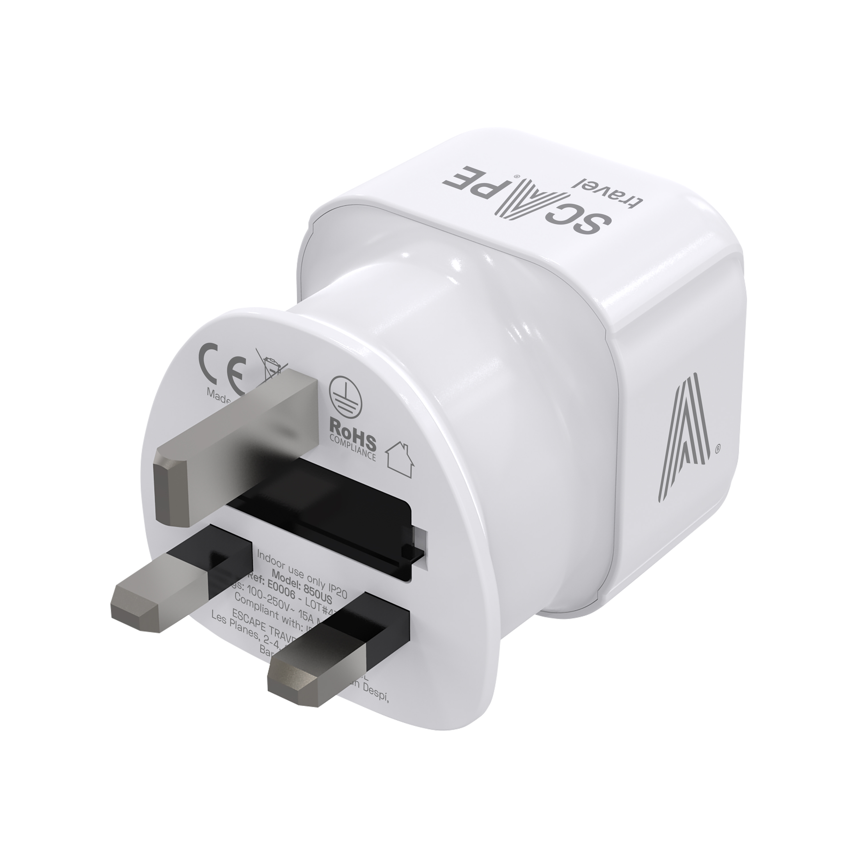 Scape Travel Enchufe Adaptador Schuko a UK