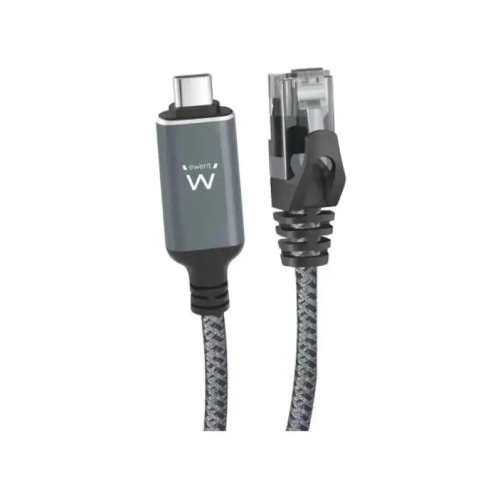 Cable Adaptador Ewent EC2001 USB-C 3.2 Gen1 a RJ45 CAT6 1Gbps 1.5m Trenzado Negro