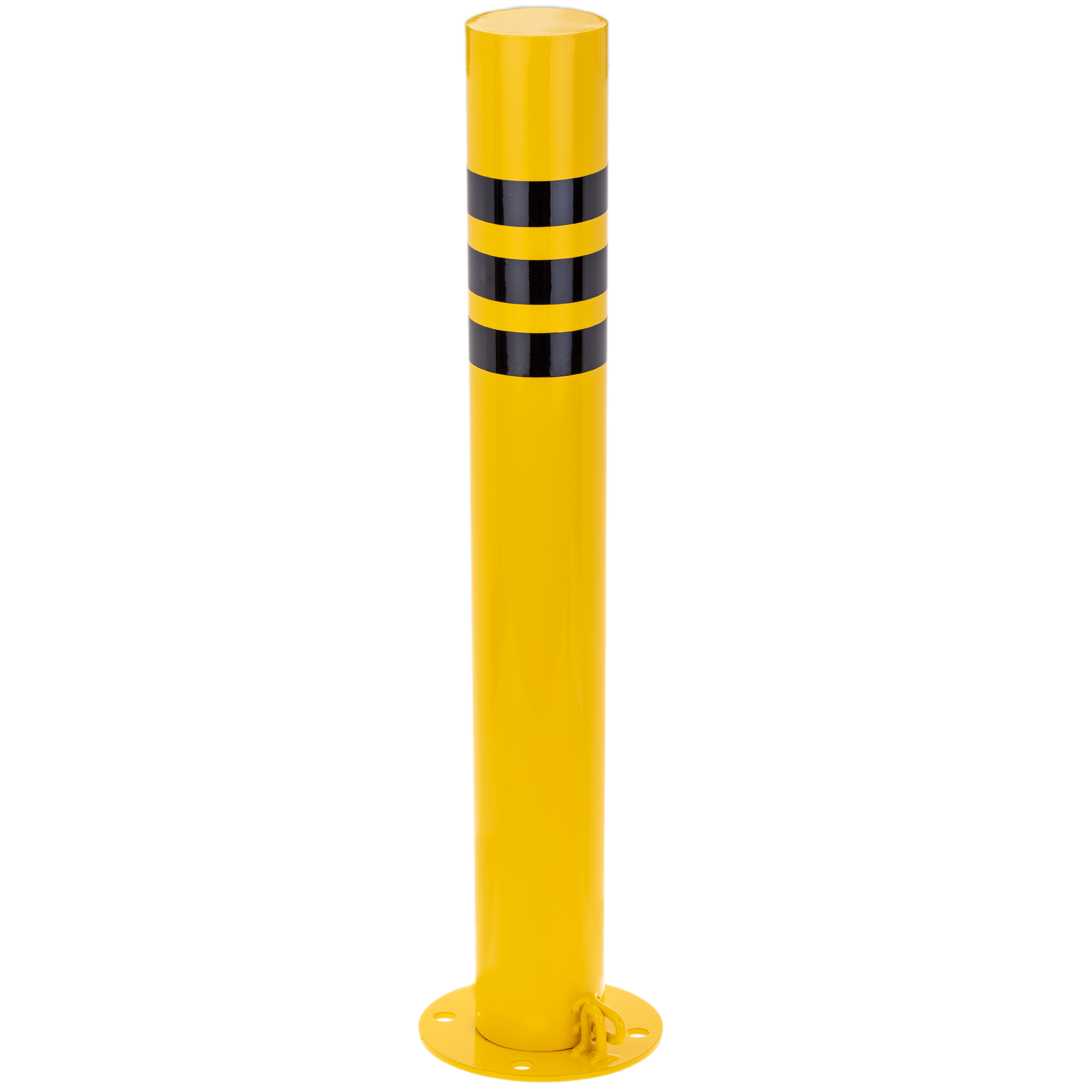 Pilona bolardo de acero con base clavada removible 89x750mm - PrimeMatik