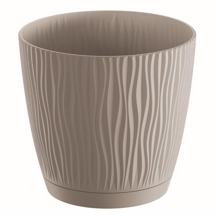 Prosperplast Maceta SANDY P 3,3L para Jardín, Dimensiones 188x188x175, Color Gris Piedra, Resistente a la Intemperie