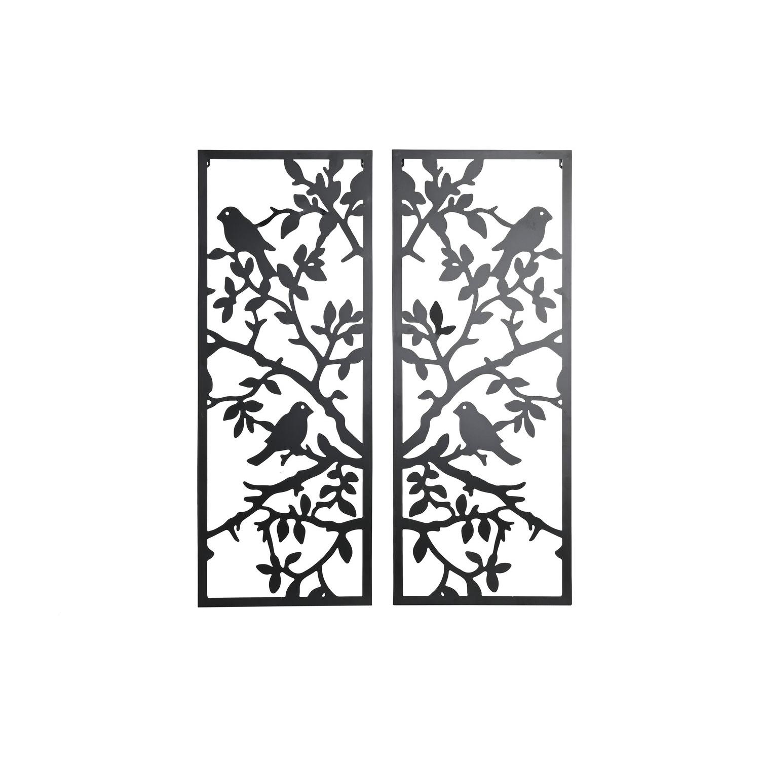Decoracion Pared Set 2 Metal 70X1,3X90 Pajaros El mejor complemento para tu hogar  -Fijalo-