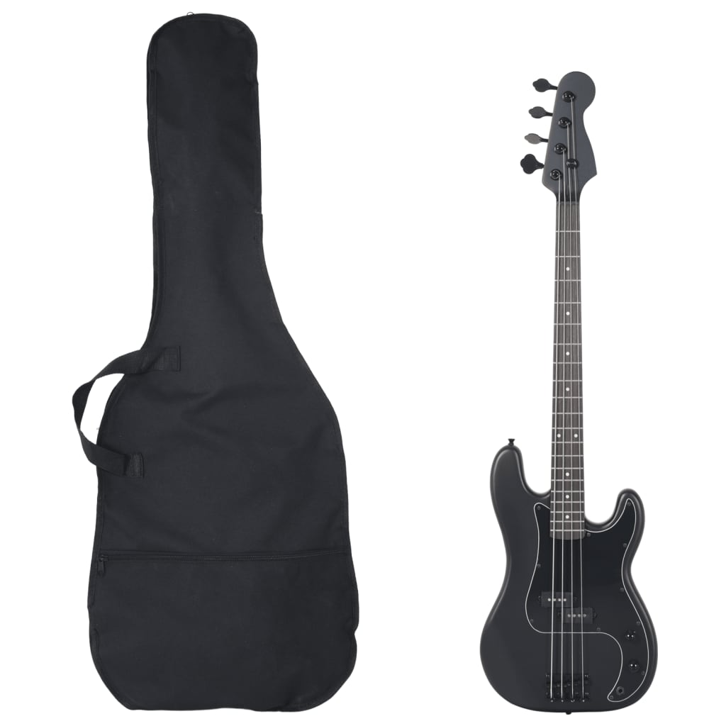 vidaXL Bajo Eléctrico para Principiantes con Funda Guitarra 4/4 46" Color Negro,  Marrón y blanco, y mas