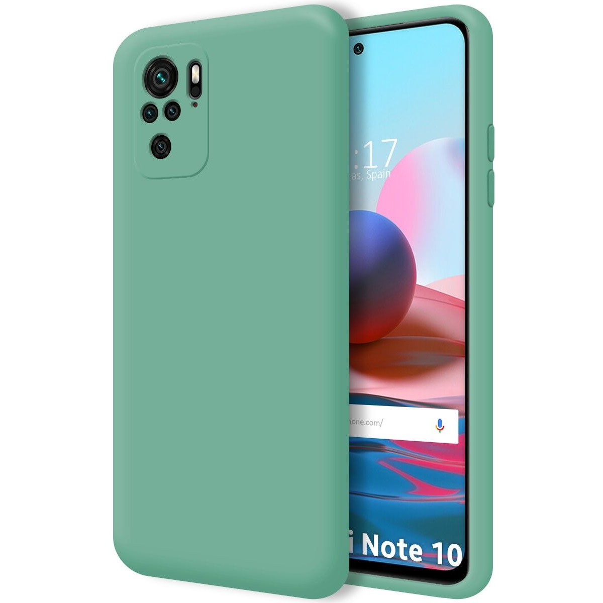 Tumundosmartphone Funda Silicona Líquida Ultra Suave para Xiaomi Redmi Note 10 / 10S color Verde