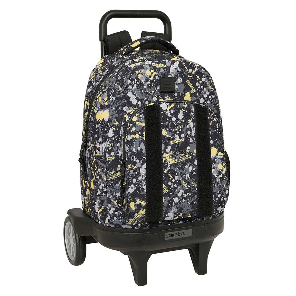 SAFTA | Mochilas Escolares Dobles Adaptables a Carro Graffiti Ergonómicas y Acolchadas, Dos Compartimentos, Organizador, Bolsillo Portabotellas, Cantoneras Antirrozaduras, Alto Carro