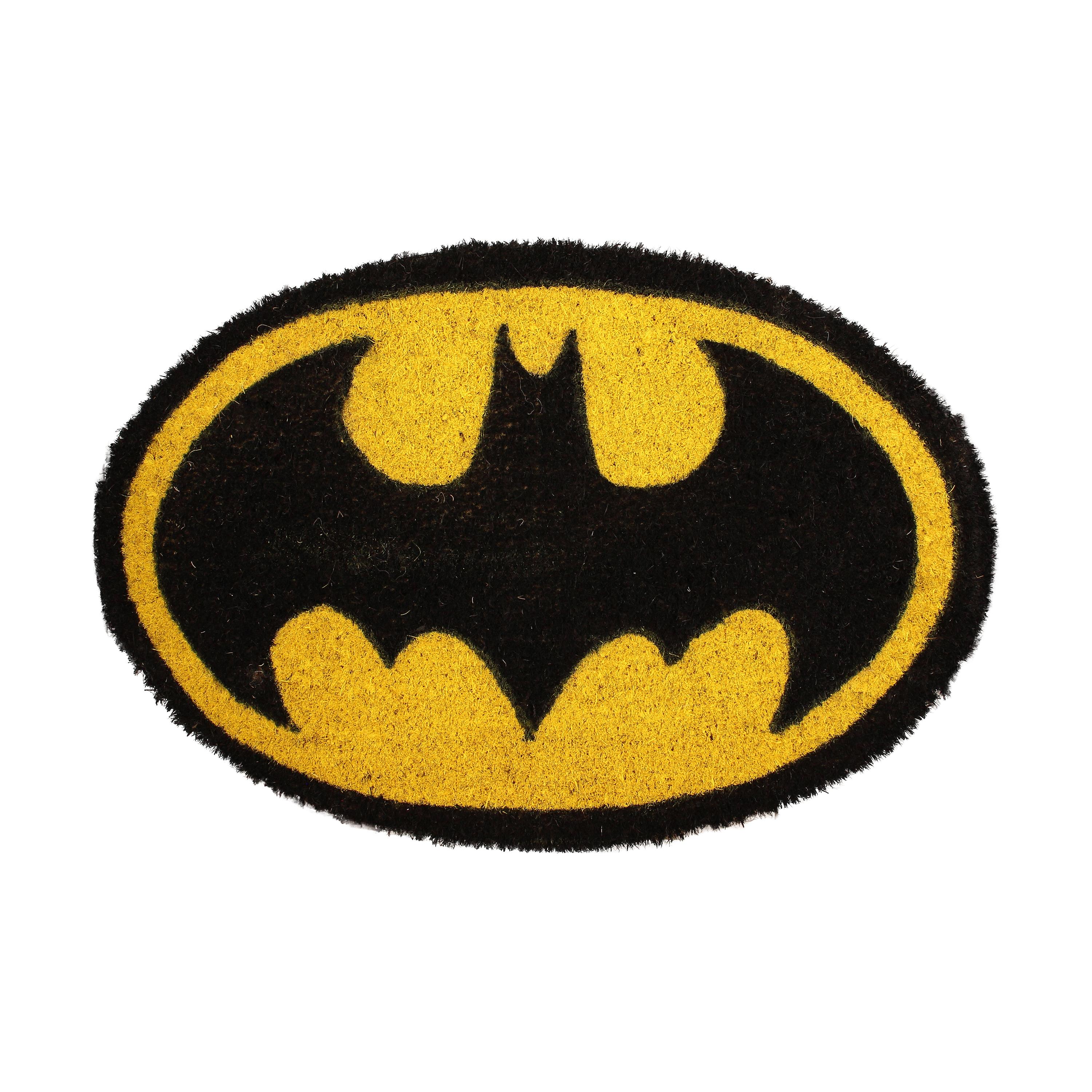 SD TOYS - Felpudo Entrada Batman, de Fibra de Coco y Vinilo Antideslizante, Amarillo y Negro, 60 x 40 cm