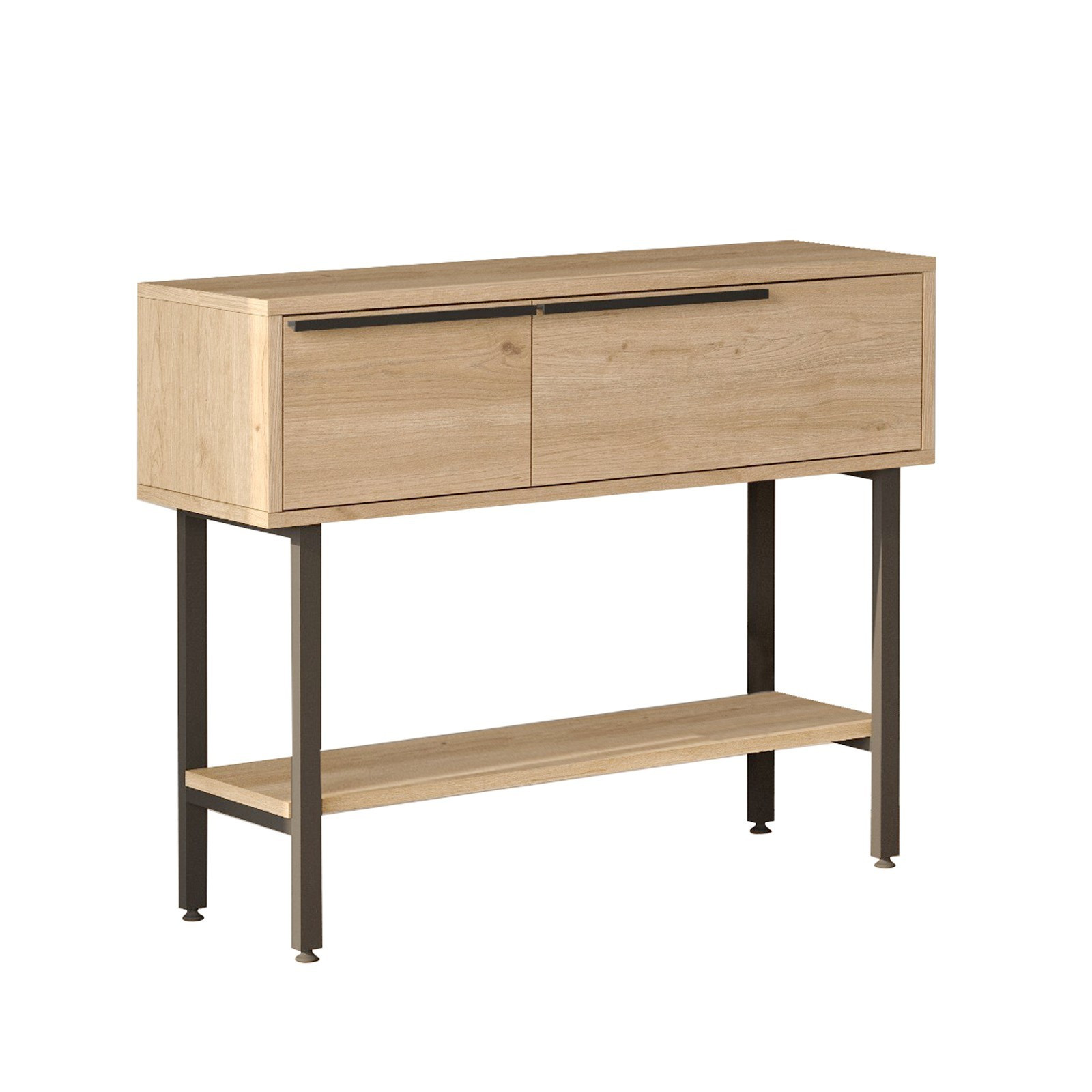 Habitat y Jardin - Consola de madera "Calvin" con espejo - 100 x 30 x 76 cm - Marrón