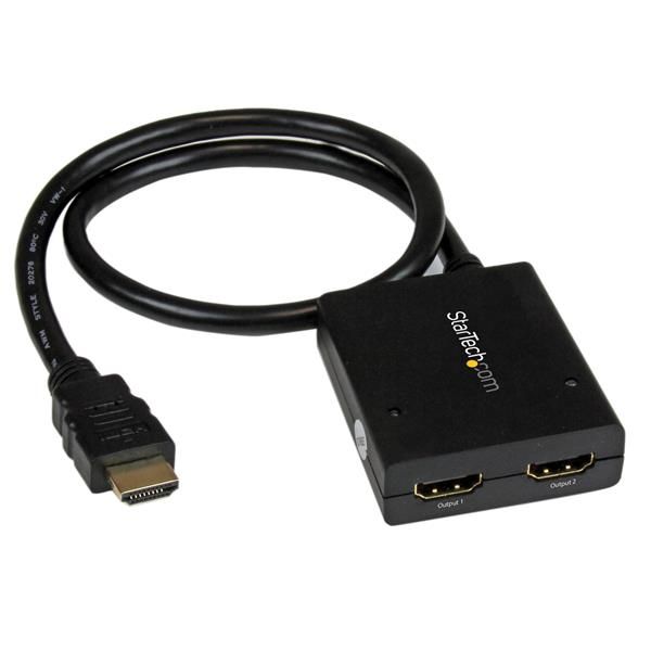 StarTech - Divisor HDMI ST122HD4KU 4K UHD 3840x2160@30Hz para múltiples pantallas, compatible con 3D y audio avanzado, alimentación USB o adaptador