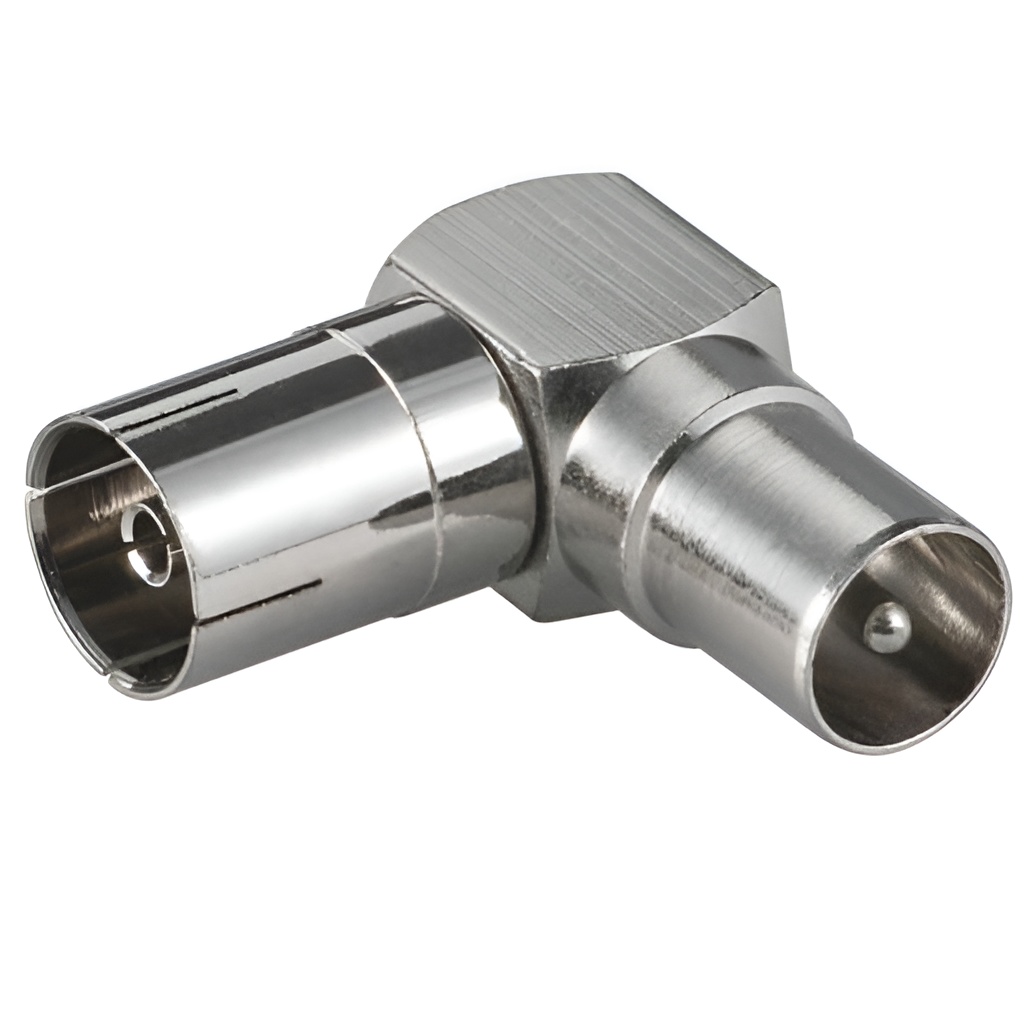 Adaptador Coaxial en Ángulo Microconnect Hembra a Macho de 90 Grados