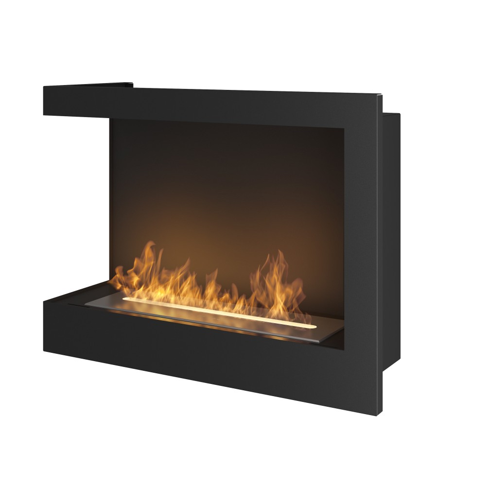 Chimenea de bioetanol empotrada SimpleFire Corner 600 Left con vidrio