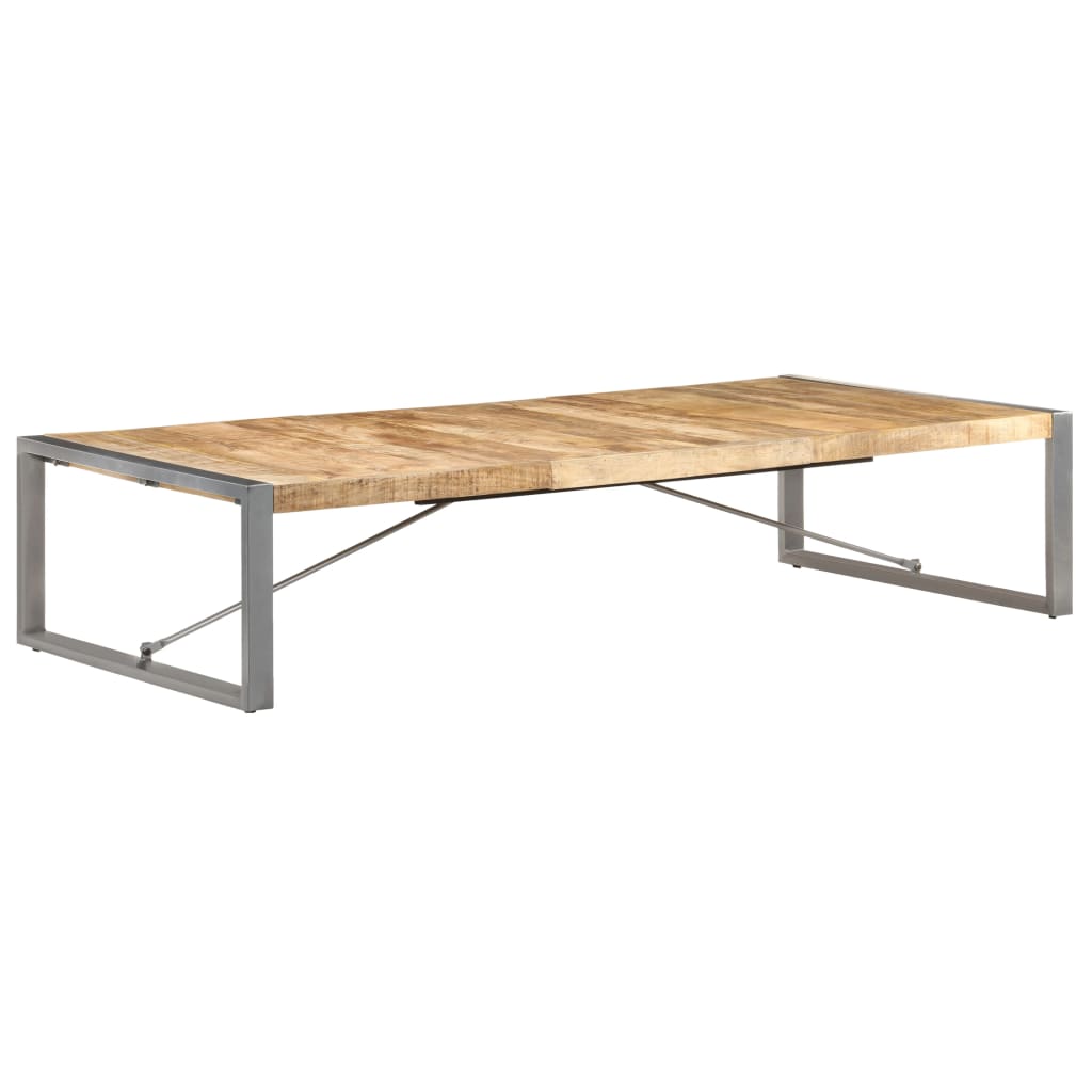 Mesa de Centro Vidaxl de Madera de Mango Rugosa 180x90x40 Cm - Negro