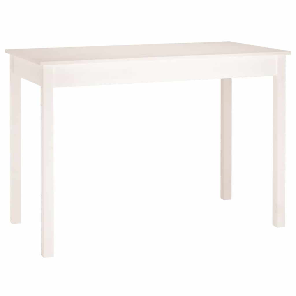 vidaXL Mesa de comedor madera maciza de pino blanca 110x55x75 cm