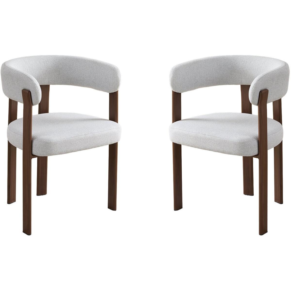 Habitat y Jardin - Lote de 2 sillas de comedor "Opale" con reposabrazos - Gris claro