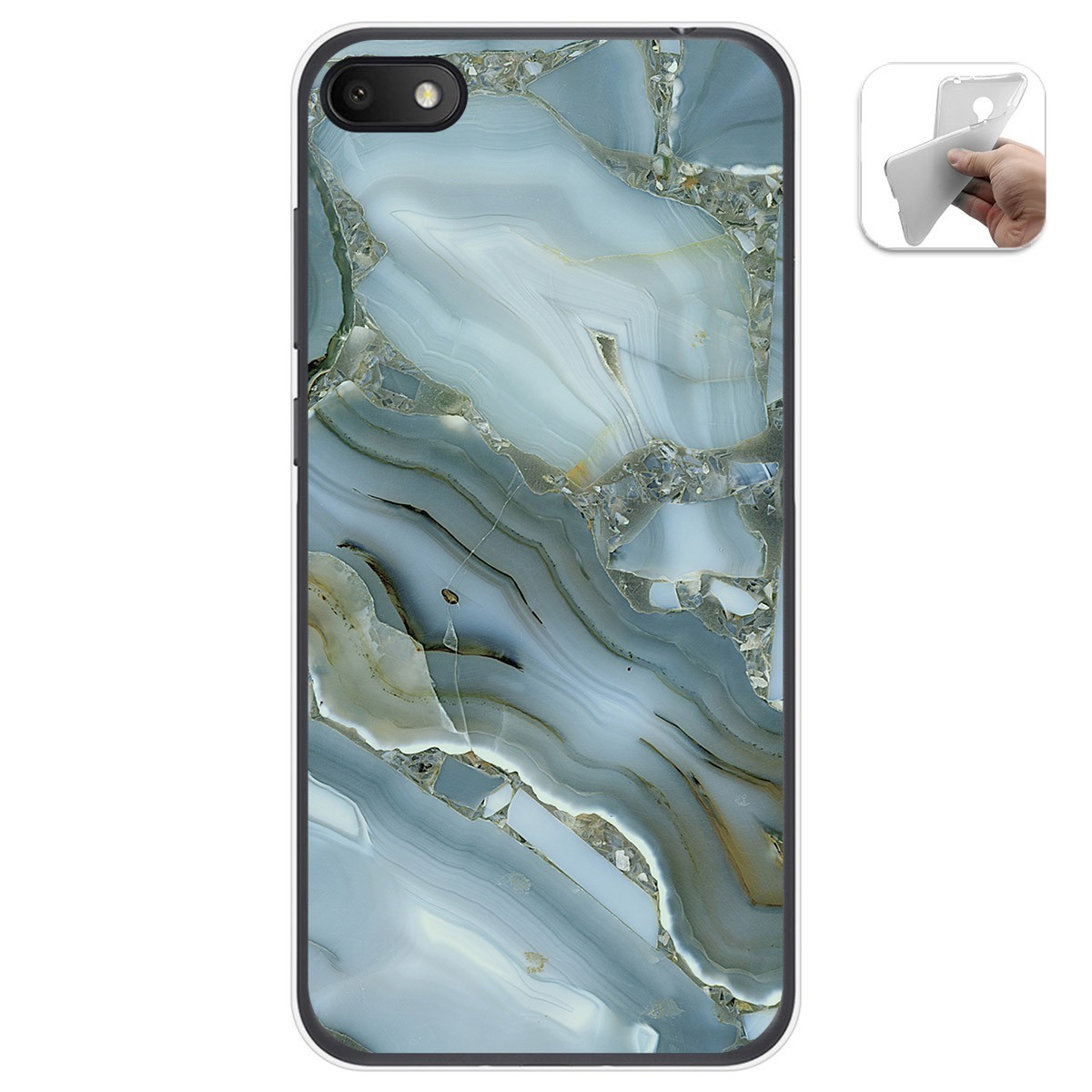 Tumundosmartphone Funda Gel Tpu para Alcatel 1V 2019 diseño Mármol 09 Dibujos