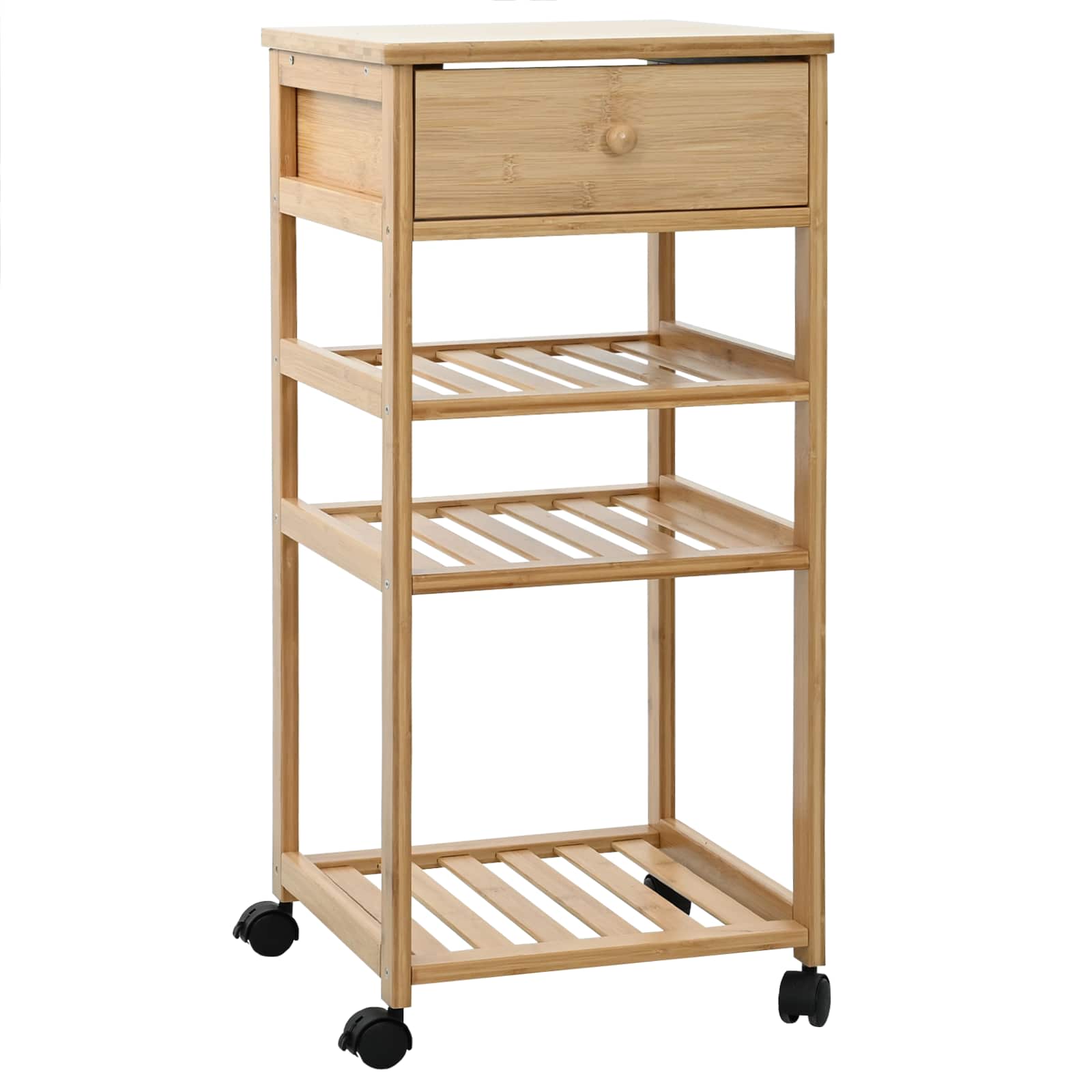 vidaXL Carrito de cocina con ruedas Natural 37 x 36 x 80 cm Bambú