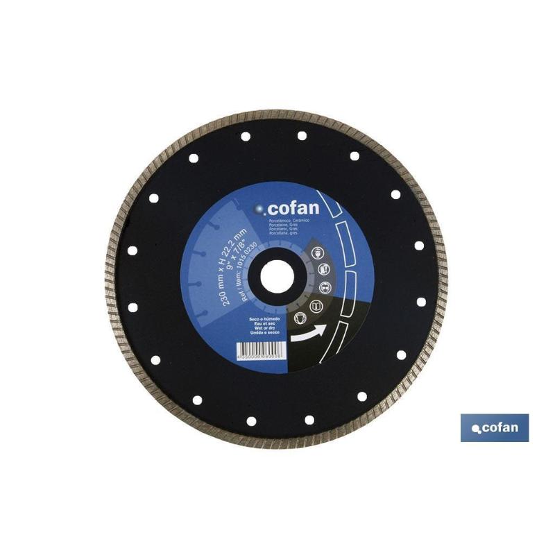 Disco diamante turbo extrafino 230mm.