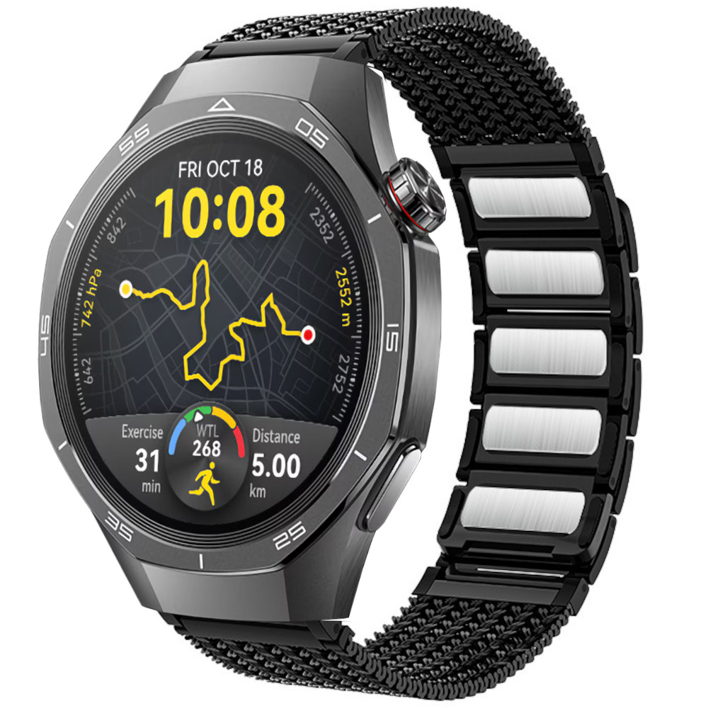 Correa de Acero para Huawei Watch GT 5 - 46mm / GT 5 - 46mm / GT 4 - 46mm / Amazfit GTR 4 / Bip 5 / Garmin Vivoactive 4, Modelo Acero Imán Ancho 22mm