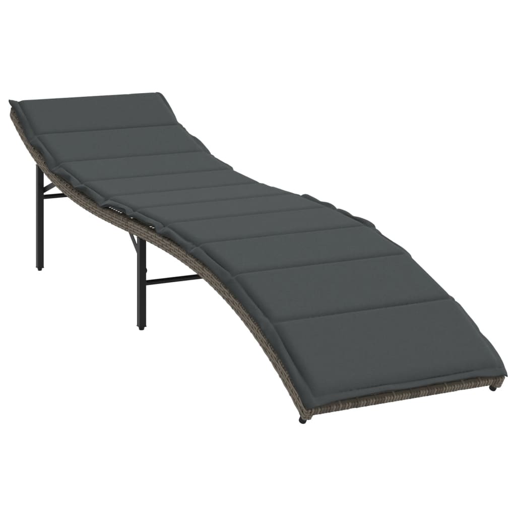 vidaXL Tumbona con cojín ratán sintético beige 55x199x50 cm en color beige y crema/Negro/Gris y más | acolchados duraderos para sofás de jardín terraza exterior